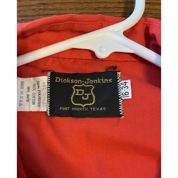 Vintage Dickson-Jenkins DJ Red Pearl Snap Button Shirt Large Christmas Western - Picture 10 of 10